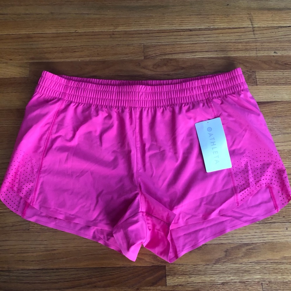 ATHELTA Pink Neon Hustle 3” Shorts